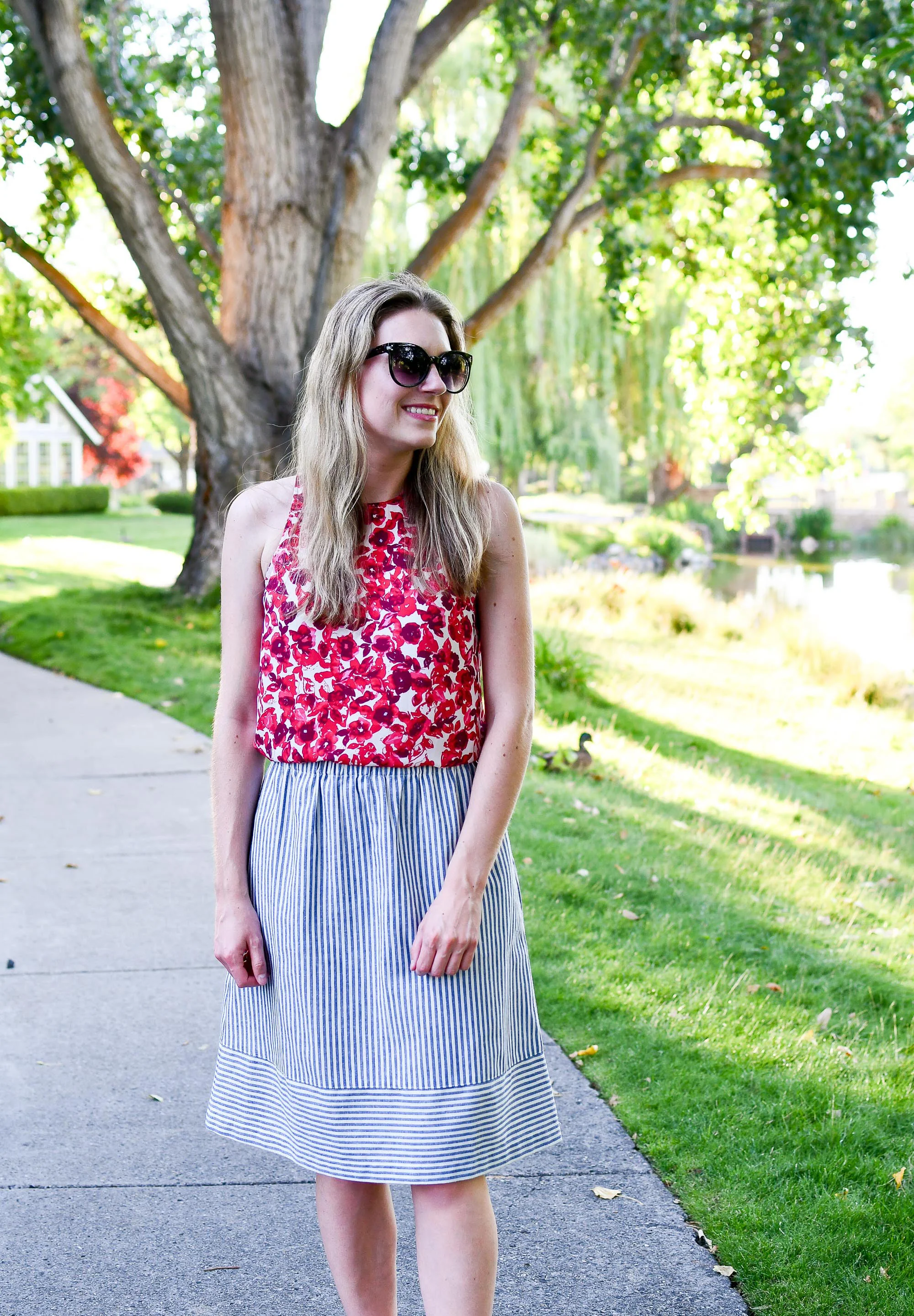 J crew clearance red midi skirt